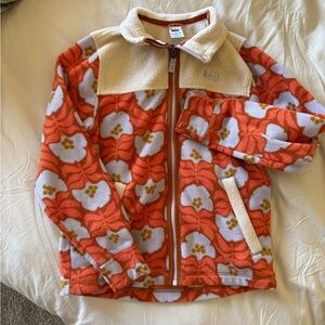 Floral Kids Jacket - Cream and Orange